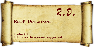 Reif Domonkos névjegykártya